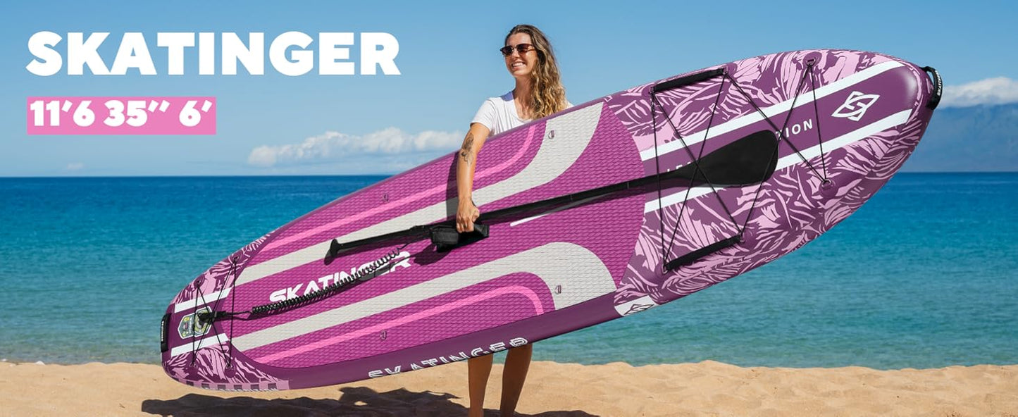 Leafy Expedition Pink 350x89x15 cm (11'6'') deska SUP do jogi